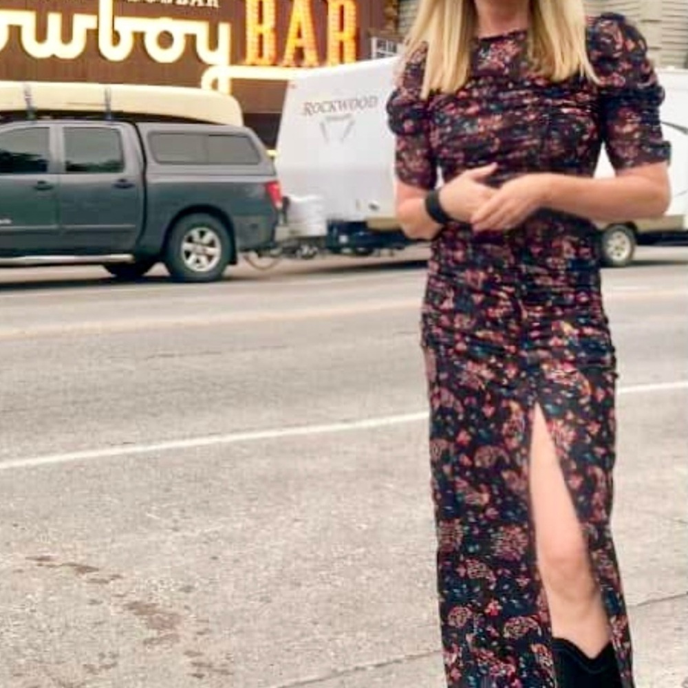 Free People Briella Mesh Dress black floral